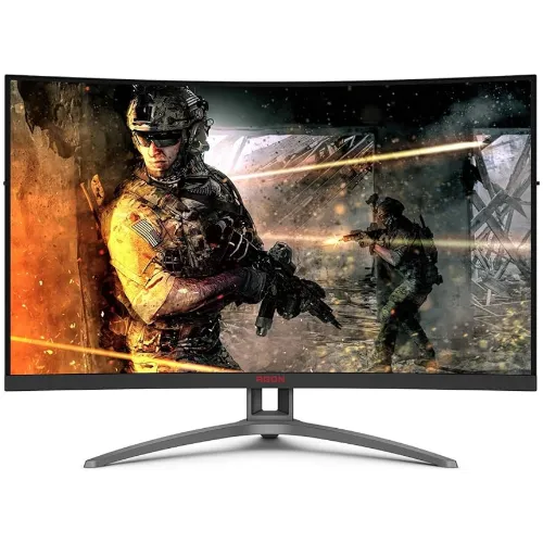 Monitor gamer wide curvo com base fixa em hélice