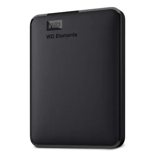 Hard Disk externo de formato quadrado preto opaco