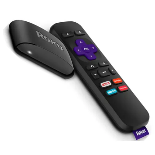 Aparelho para transformar tv em smart com conector grande retangular e controle com 6 botões