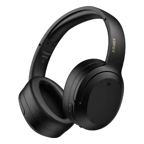 Fone de ouvido noise cancelling over-ear preto com saídas de áudio bem grandes e robustas